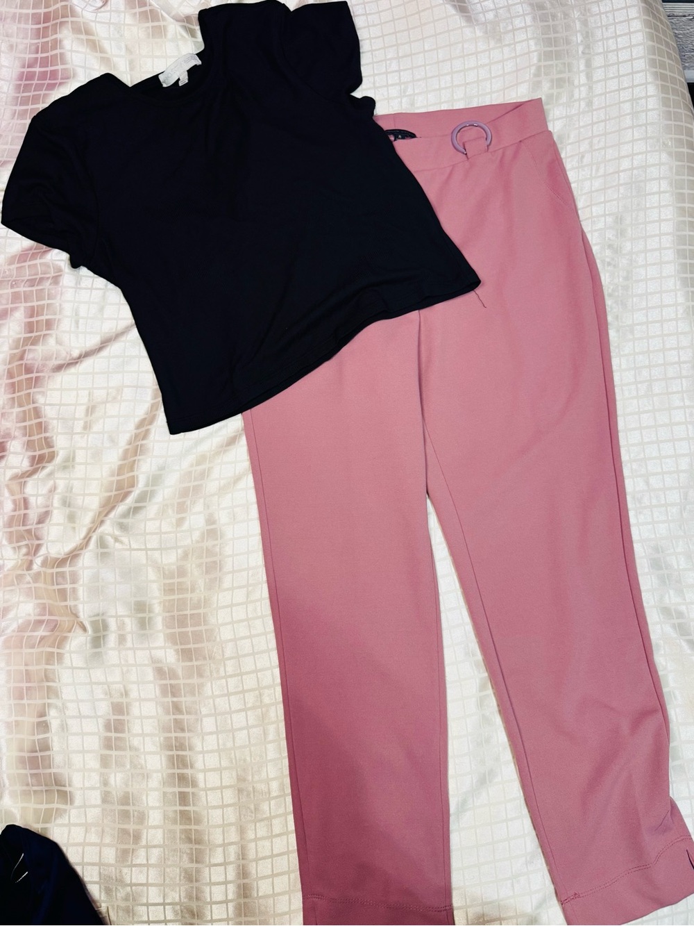 Pink Pull-On Pants & shirt set